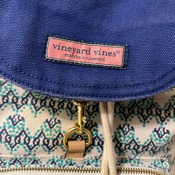Vineyard Vines Blue and White Patterned Backpack - Picture 9 of 16